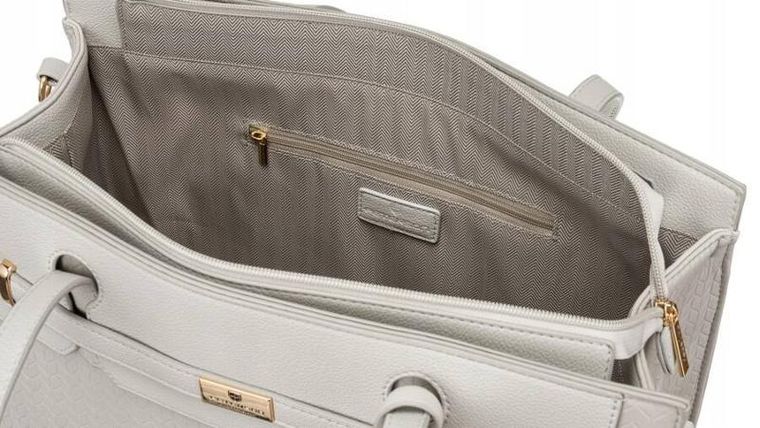 Torebka shopper, szara, skóra ekologiczna, Peterson