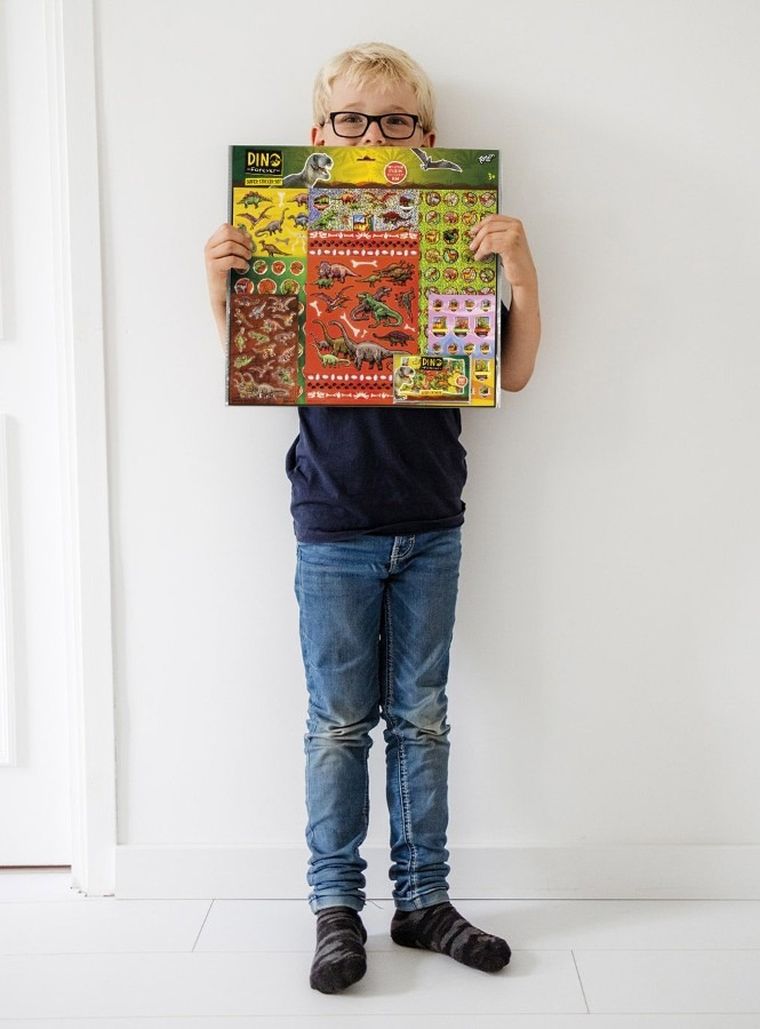 Totum, Dino, duży zestaw naklejek, 300 elementów