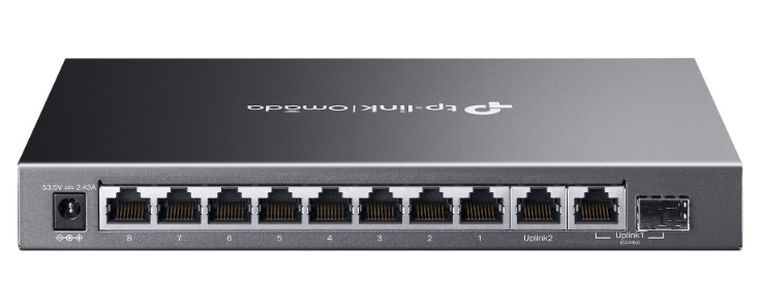 TP-Link, switch, ES210GMP, Omada, 10-Port Gigabit, Easy Managed switch with 8-Port PoE+