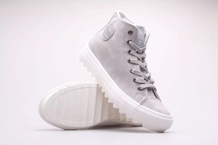 Trampki damskie, ocieplane, szare, Big Star