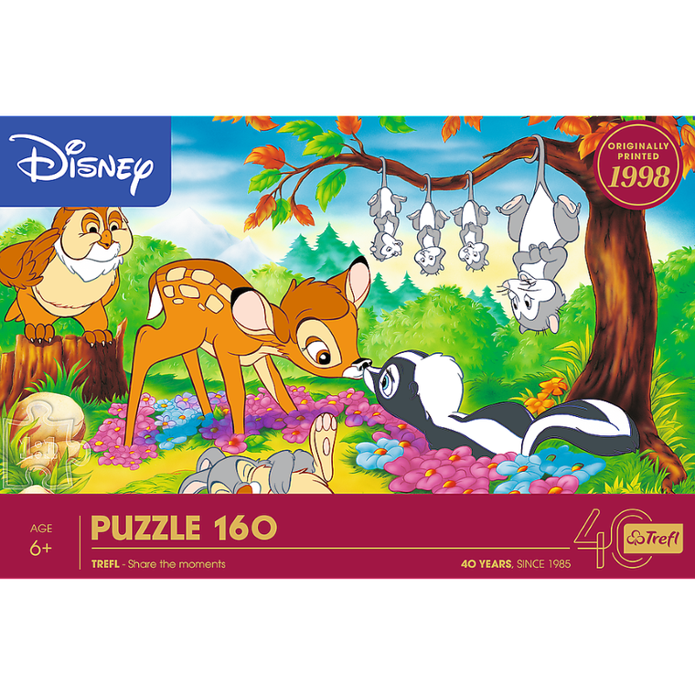 Trefl, 40-lecie, Disney, Bambi i leśni przyjaciele, puzzle, 160 elementów