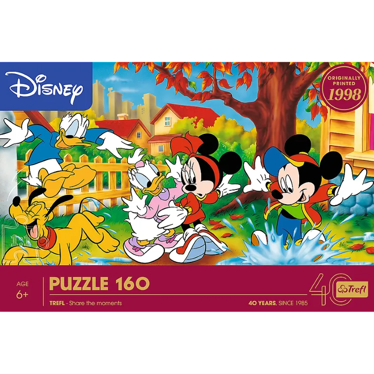 Trefl, 40-lecie, Disney, Klub przyjaciół Myszki Mickey, Zabawa w kałużach, puzzle, 160 elementów