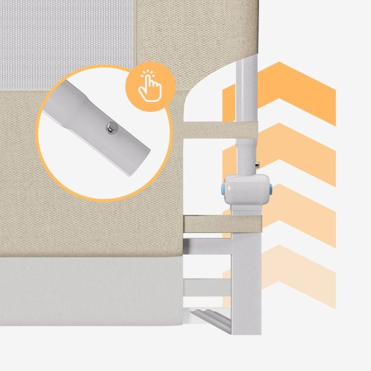 Tulano, Cover 30, barierka ochronna na łóżko, beige, 200 cm