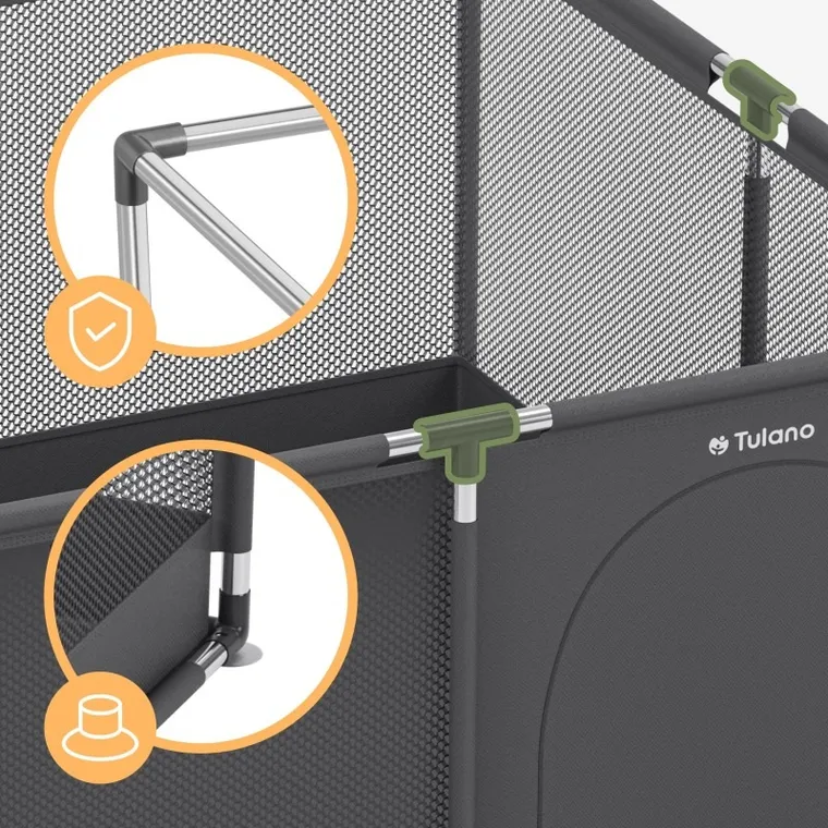 Tulano, Cozy 20, kojec dla dzieci, graphite, 130 cm