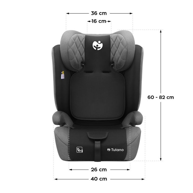 Tulano, Zooma 25, fotelik samochodowy, grey-black, 76-150 cm