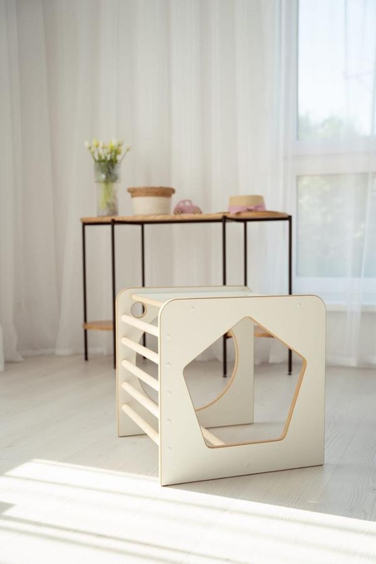 tupti.wood, kostka wielozadaniowa + mała zjeżdżalnia, drabinka