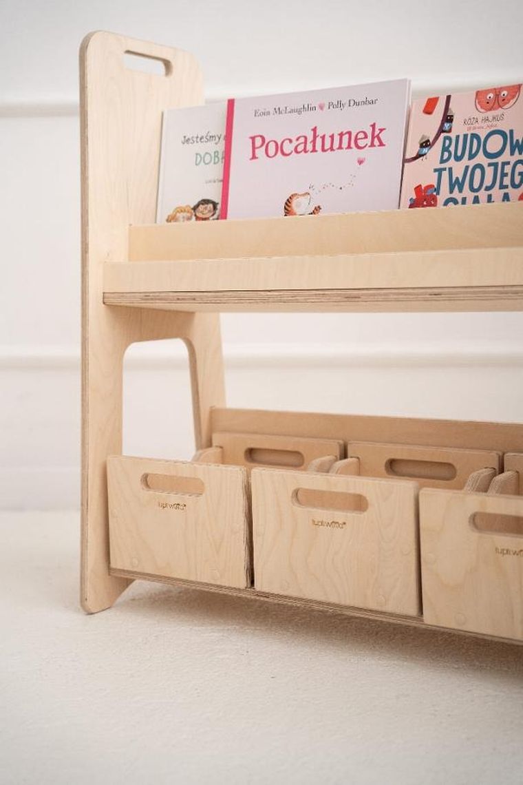 tupti.wood, L, biblioteczka, regał montessori