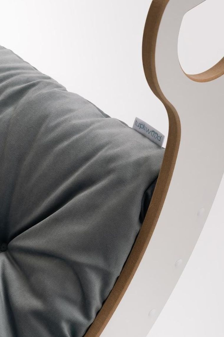 tupti.wood, poduszka do bujaka montessori, materac do dużego bujaka, szary