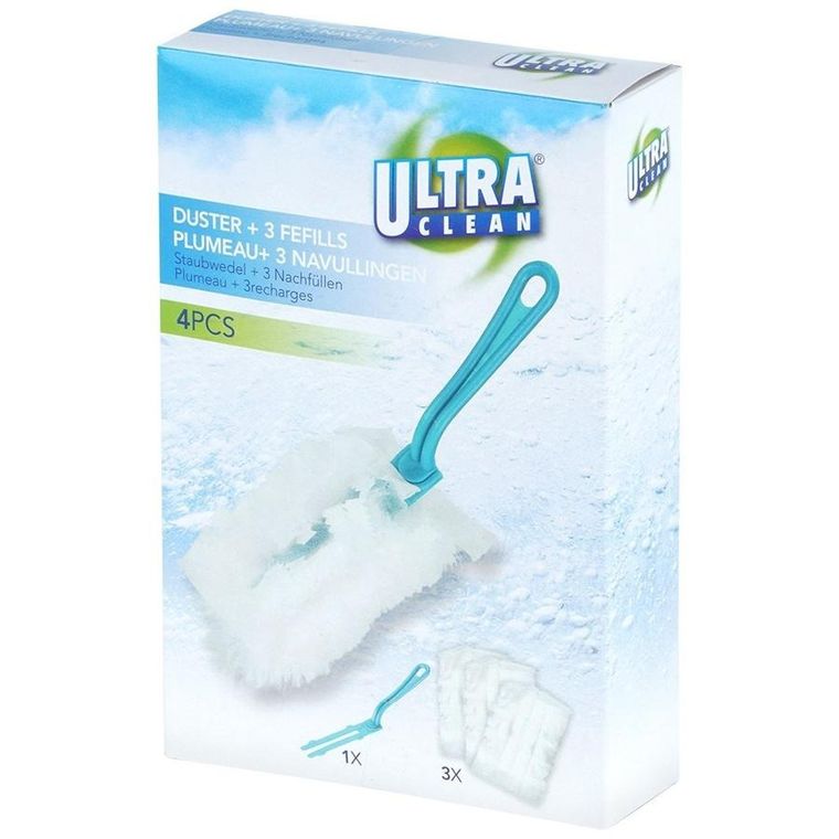 Ultra Clean, szczotka do kurzu z wkładami wymiennymi, 28 cm, 4 elementy