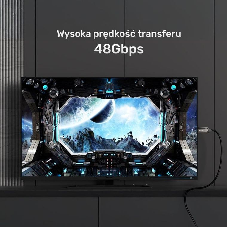 Unitek, kabel HDMI, optyczny, 2.1 AOC, 8K, 120HZ, 5m
