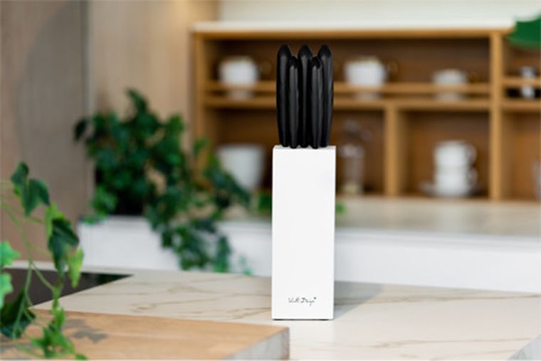 Vialli Design, Caro, zestaw noży w białym bloku, 5 szt.