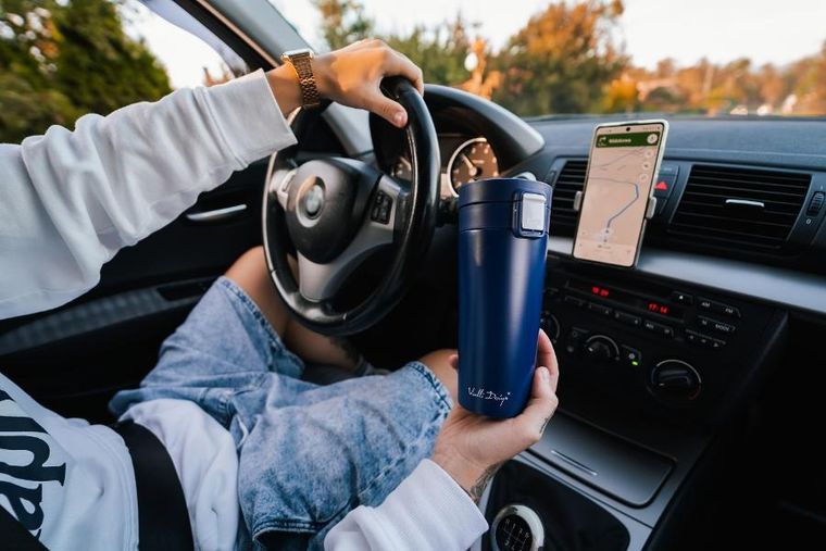 Vialli Design, Fuori, kubek termiczny, granatowy, 400 ml