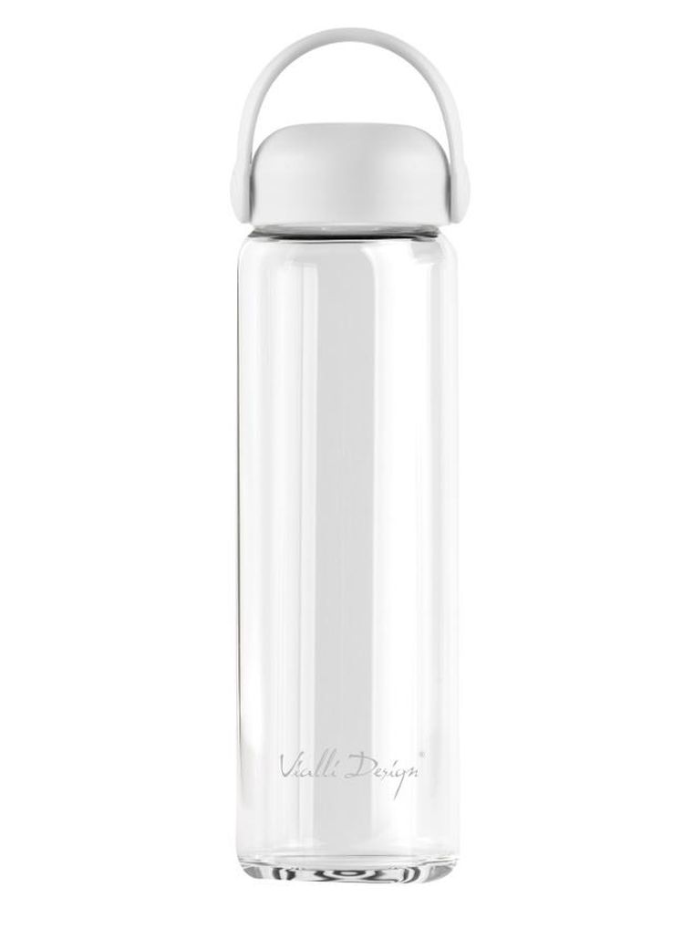 Vialli Design, Fuori, szklana butelka na wodę, biała, 540 ml