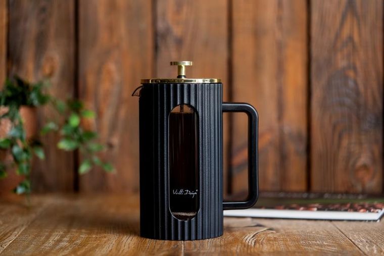 Vialli Design, Livio, zaparzacz do kawy, herbaty, czarno-złoty, 1000 ml, 1715