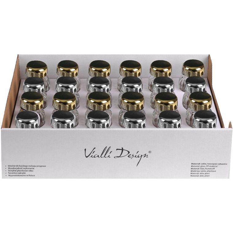 Vialli Design, słoiczki na przyprawy, Vilagio, 12 złote + 12 srebrne