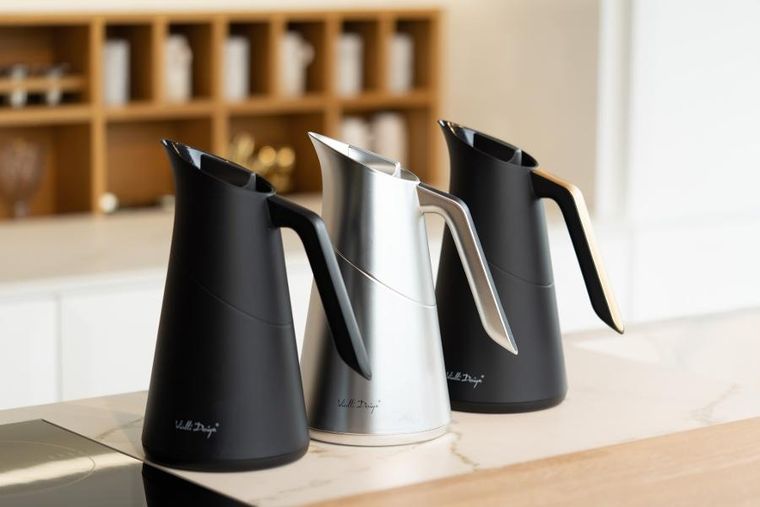 Vialli Design, termos z wkładem szklanym Soho, 1l, czarny