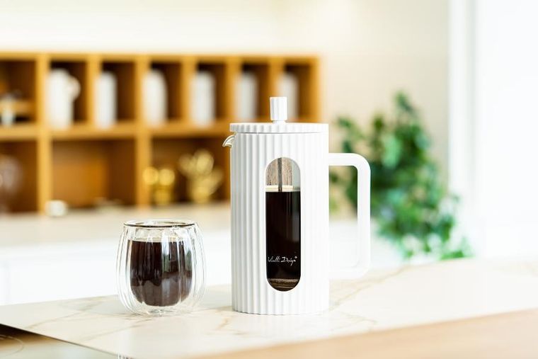 Vialli Design, zaparzacz do kawy i herbaty, 1000 ml, Livio, biały