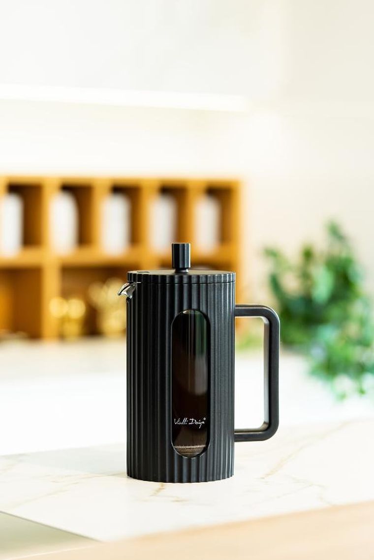 Vialli Design, zaparzacz do kawy i herbaty, 1000 ml, Livio czarny