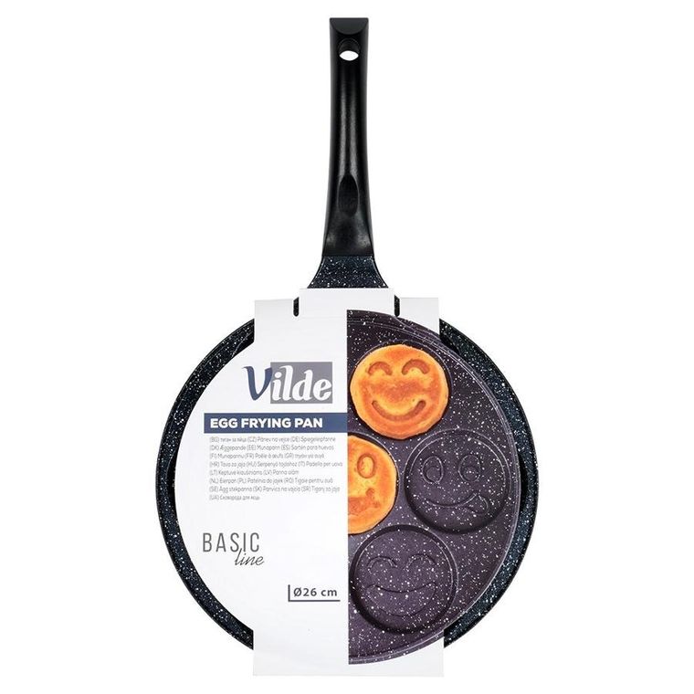 Vilde, Basic Line, patelnia do jajek, granitowa, 7 otworów, 26 cm