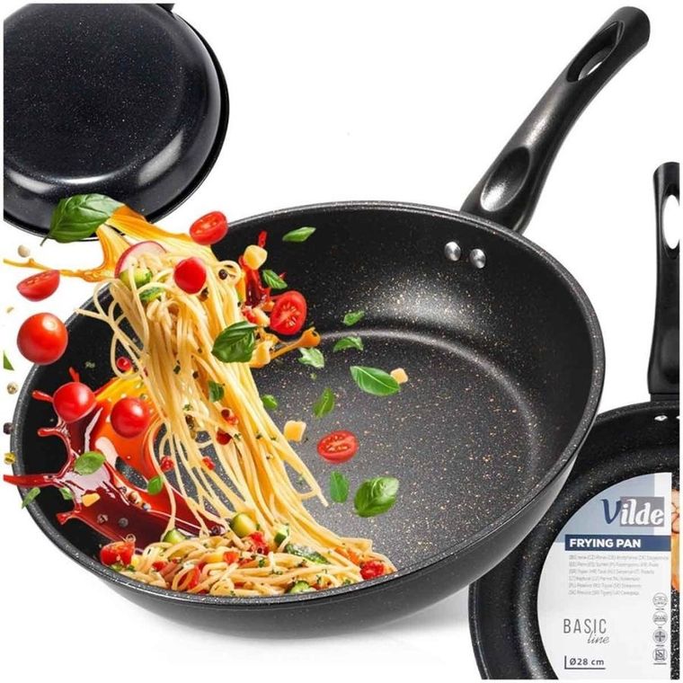 Vilde, Basic Line, patelnia granitowa głęboka, 3l, 28 cm