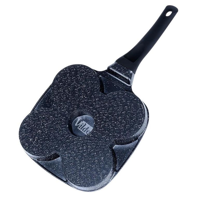Vilde, Black Line, patelnia do jajek granitowa, 4 otwory, 19 cm