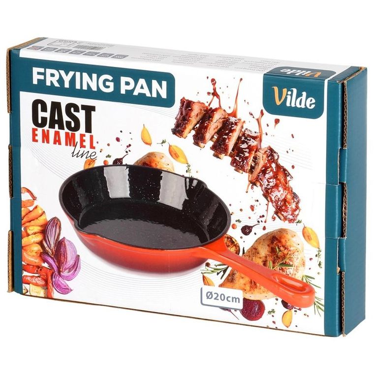 Vilde, Cast Enamel, patelnia żeliwna emaliowana z silikonową nakładką, 20 cm