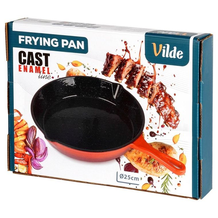 Vilde, Cast Enamel, patelnia żeliwna emaliowana z silikonową nakładką, 25 cm