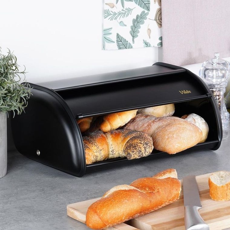 Vilde, chlebak stalowy, czarny, 36-23-14,5 cm