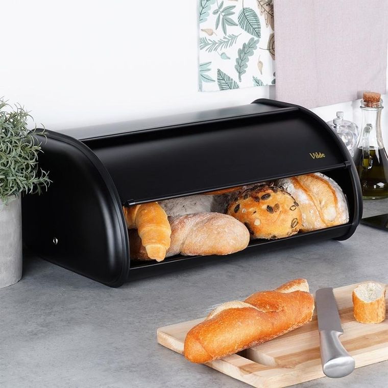 Vilde, chlebak stalowy, czarny, 43-27,5-18,5 cm