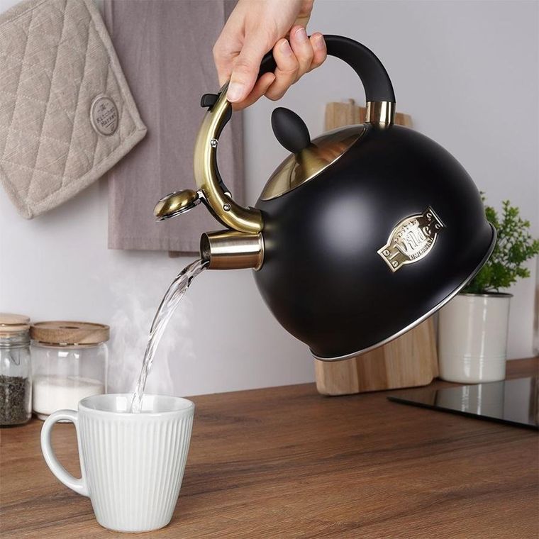 Vilde, czajnik z gwizdkiem, stalowy, czarny, 3l