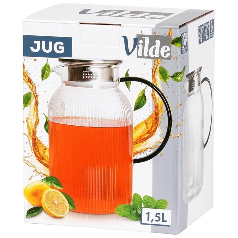 Vilde, dzbanek z pokrywką, szklany, 1,5l