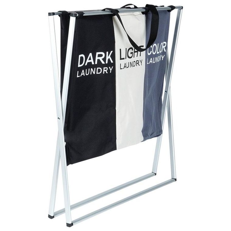 Vilde, kosz na pranie, składany, trzykomorowy, 105l