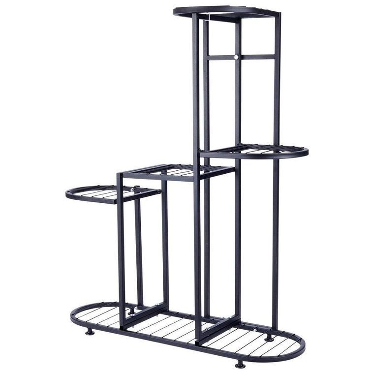 Vilde, kwietnik metalowy 5-poziomowy, czarny, 84,5 cm