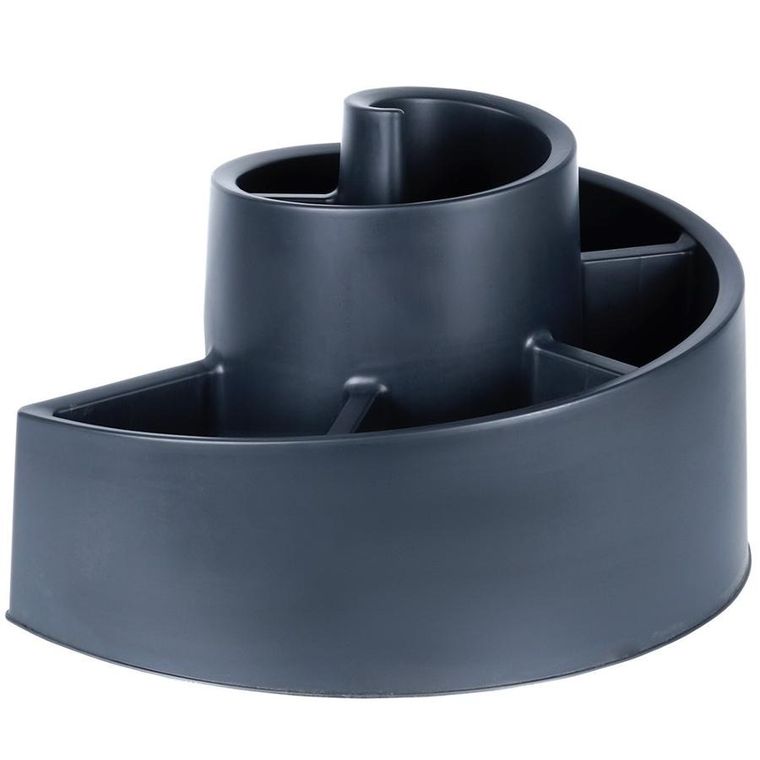 Vilde, kwietnik ogrodowy plastikowy, spiralny, czarny, 53-43,5-32,5 cm