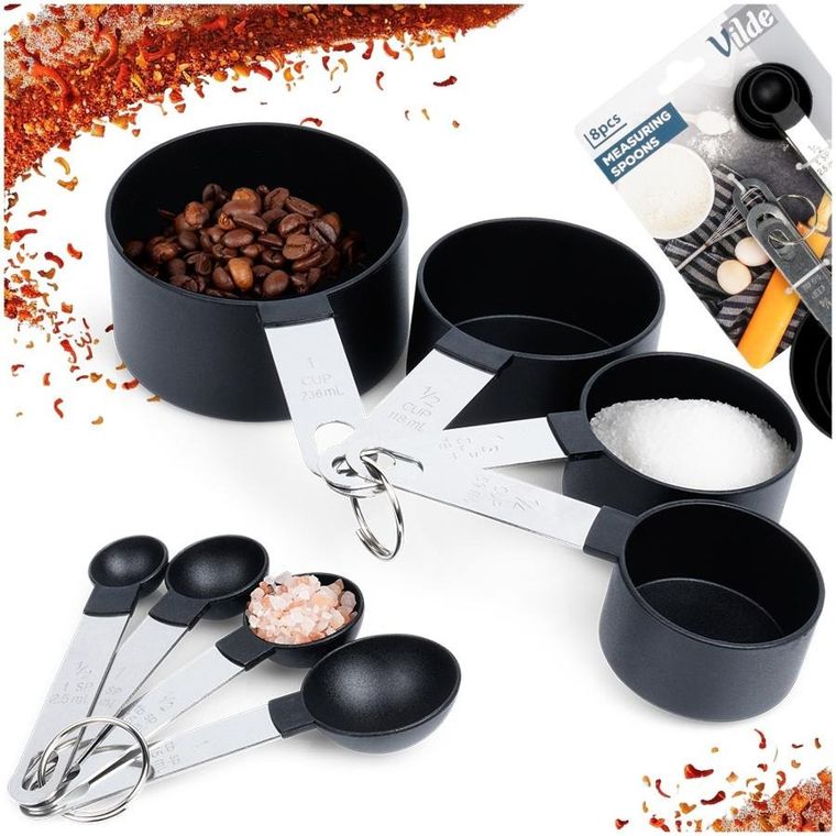 Vilde, miarki kuchenne, czarne, 8 szt.