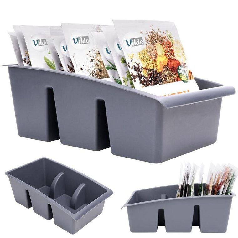 Vilde, organizer na przyprawy w torebkach, szary