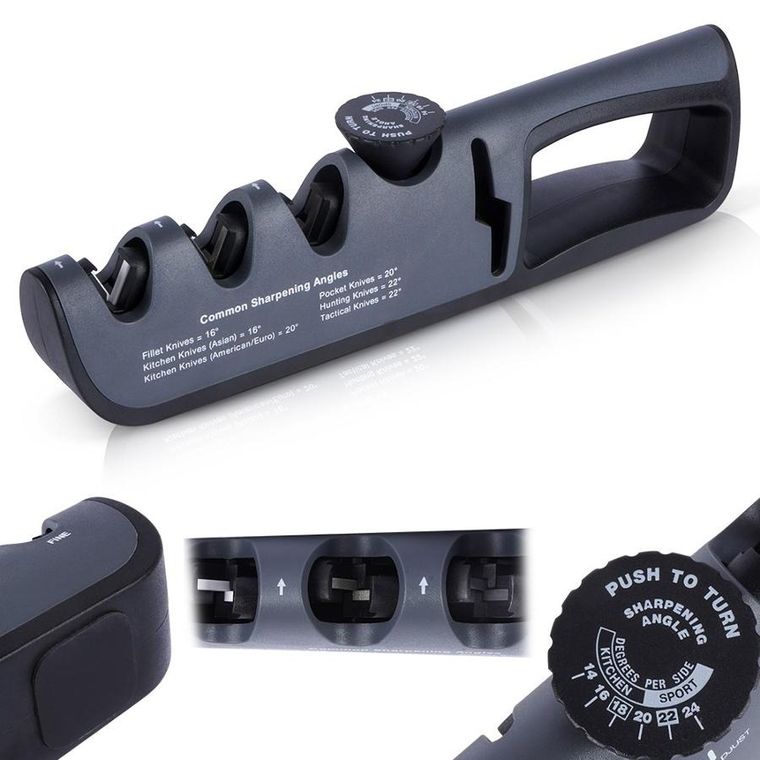 Vilde, ostrzałka do noży z regulacją kąta, czterofazowa