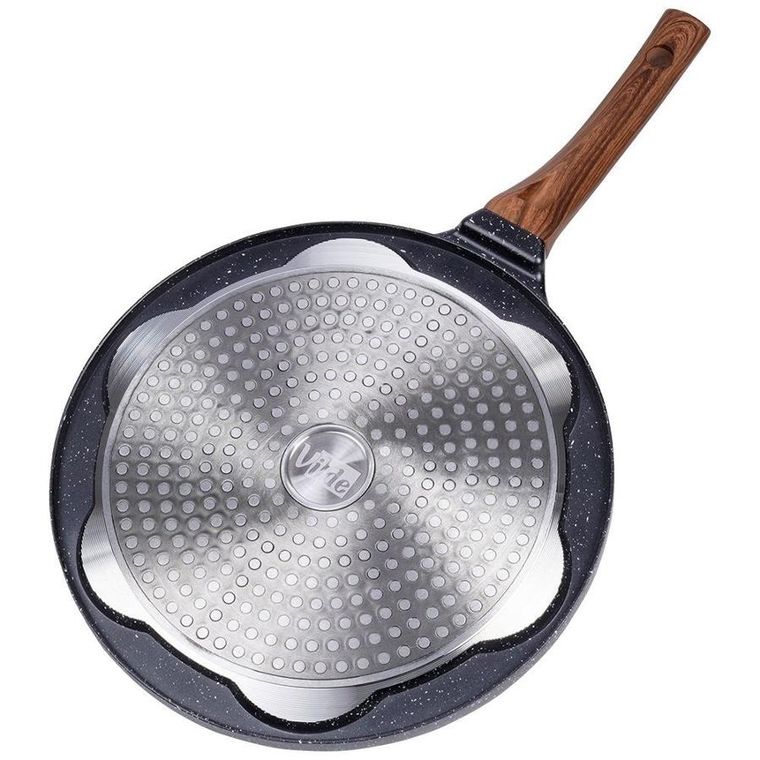 Vilde, patelnia do jajek, granitowa, 7 otworów, Black&Wood, 26 cm