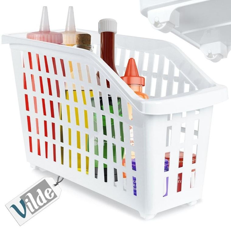 Vilde, pojemnik do przechowywania, na kółkach biały wąski, 13l