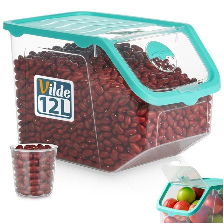 Vilde, pojemnik na warzywa i owoce, z pokrywką, przezroczysty, 12 l
