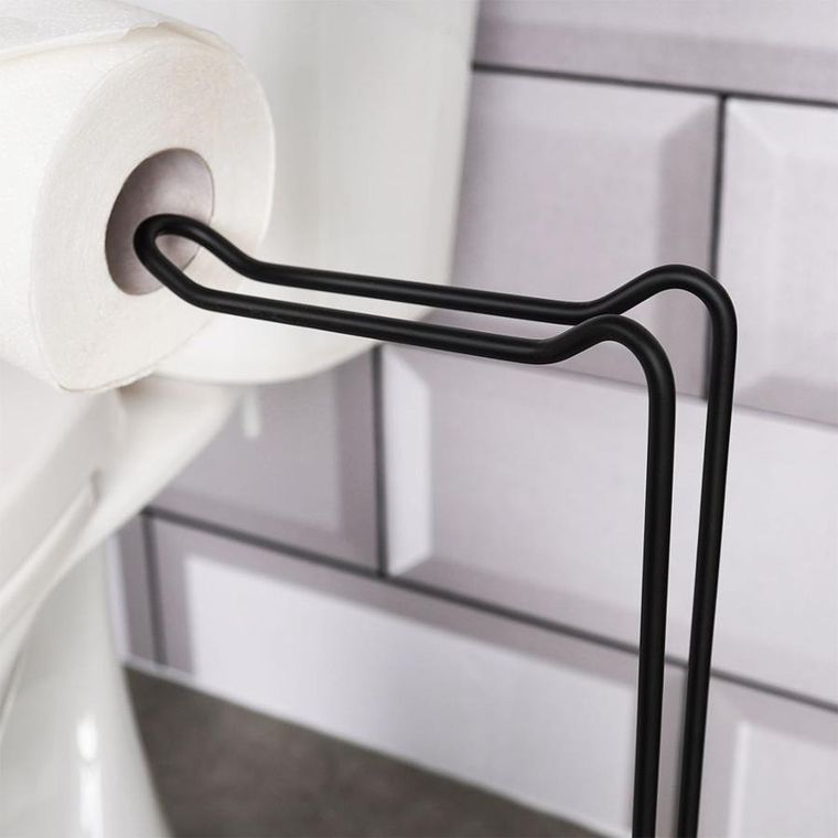 Vilde, stojak na papier toaletowy, metalowy czarny, 54 cm