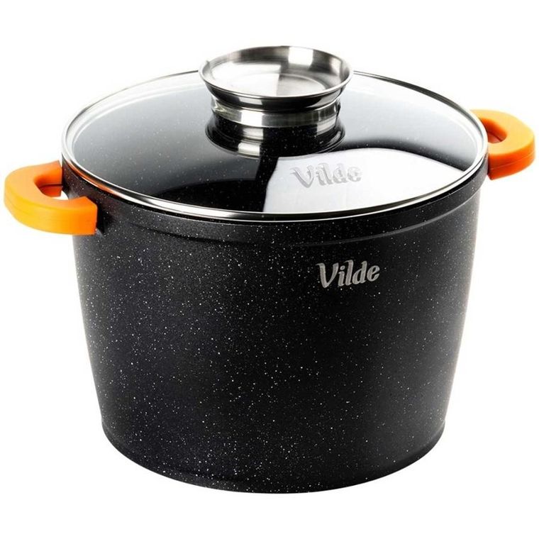 Vilde, Terruna Aroma, garnek ze szklaną pokrywką, granitowy, 28 cm, 9,7l