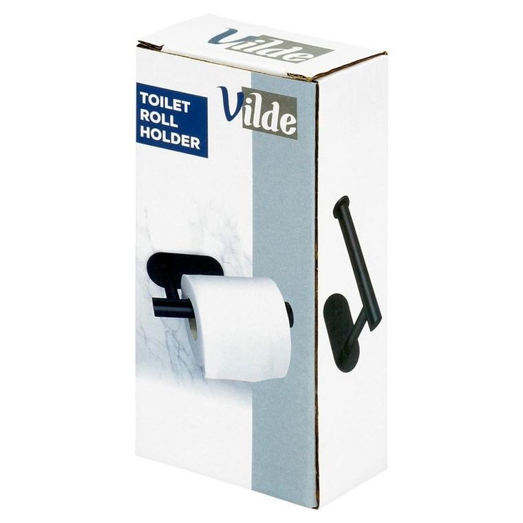 Vilde, uchwyt na papier toaletowy, stalowy, czarny