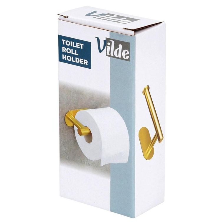 Vilde, uchwyt na papier toaletowy, stalowy, złoty