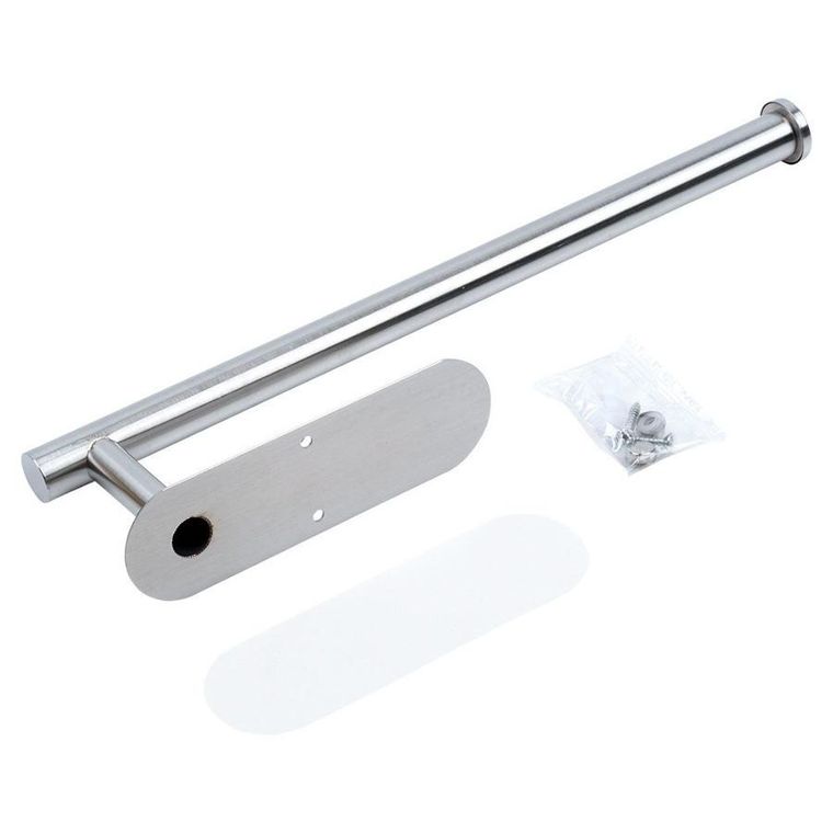 Vilde, wieszak na ręcznik papierowy, stalowy, srebrny