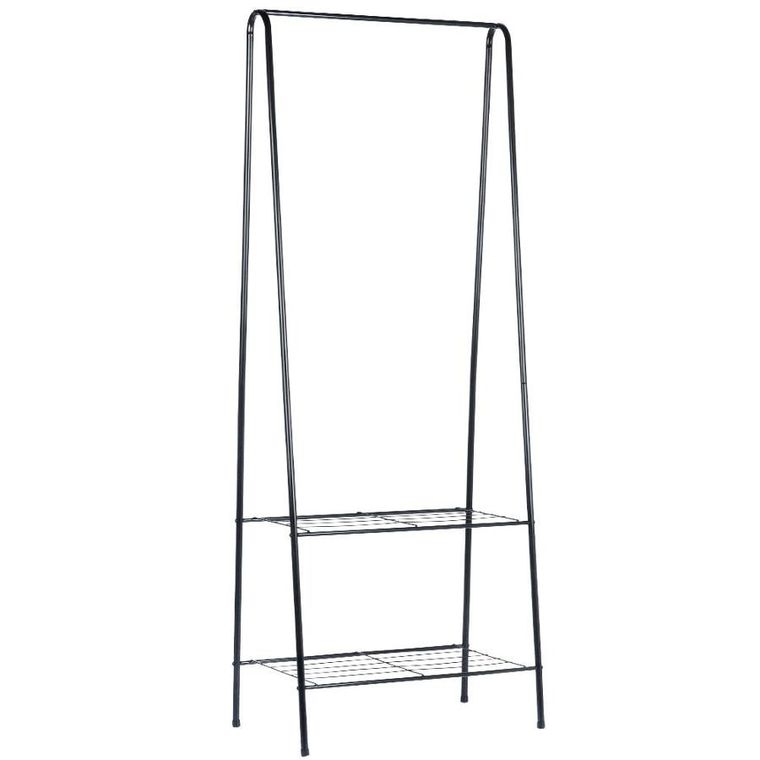 Vilde, wieszak, stojący na ubrania, metalowy czarny, 153 cm