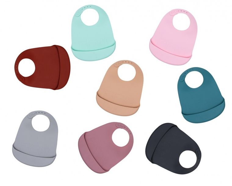 We Might Be Tiny, zestaw śliniaków silikonowych z kieszonką, turkusowo-ciemny szary