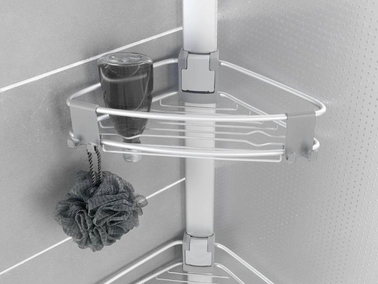 Wenko, teleskopowa półka łazienkowa pod prysznic, Purio, narożna, 3 poziomy