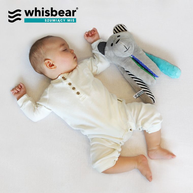 Whisbear - Szumiący Miś Soft z funkcją CRYsensor, arbuz, zabawka uspokajająca