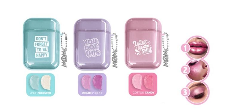 WOW Generation, zestaw brokatowych błyszczyków 3w1